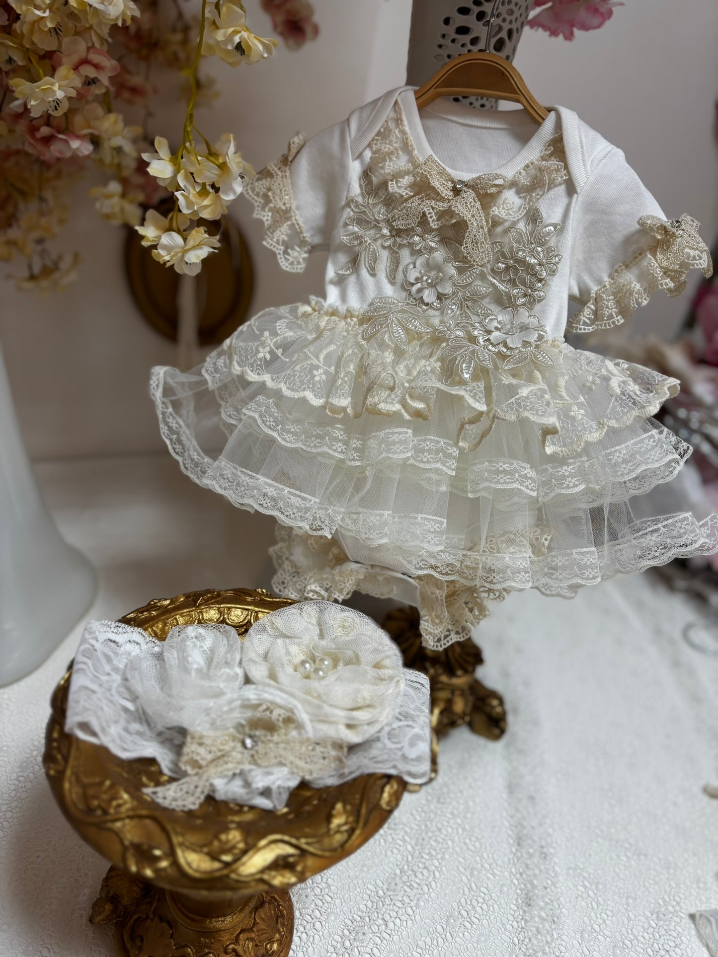 cream baby romper 3 m