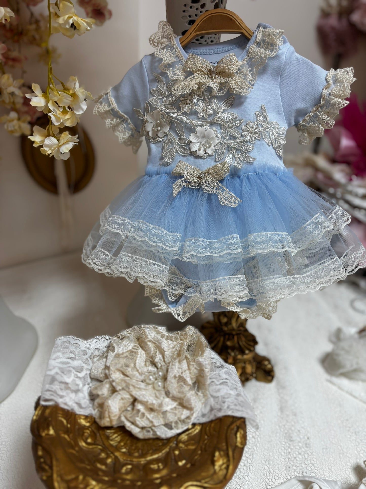 blue baby romper 3m
