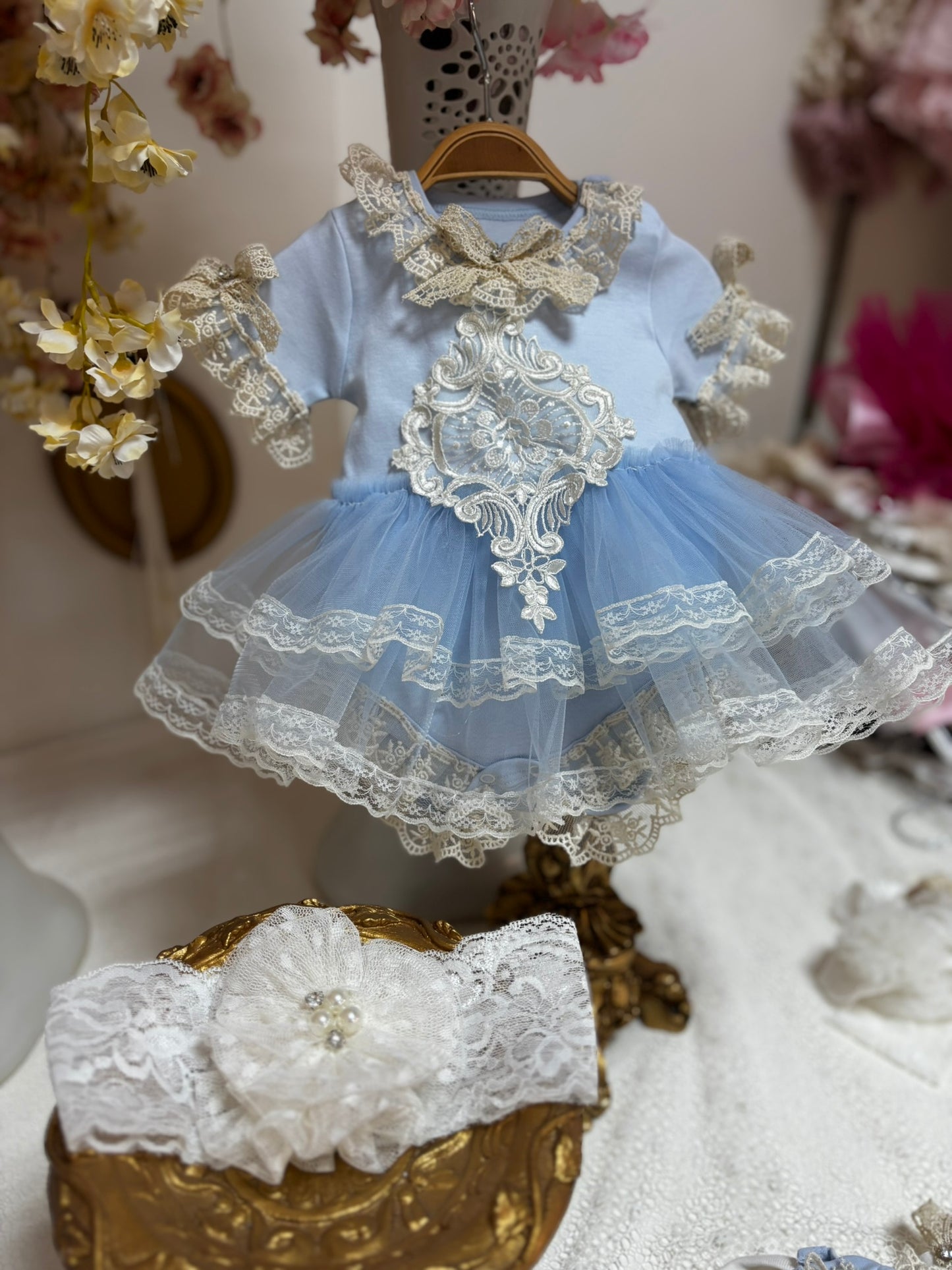 blue baby romper 3m