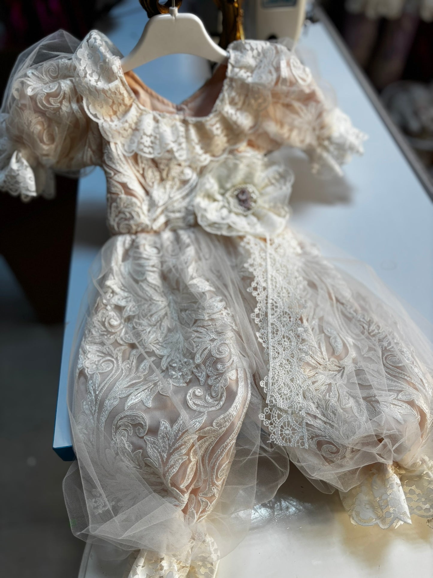 france lace light pink baby jumpsuit and bonnet wholesale 4 pcs