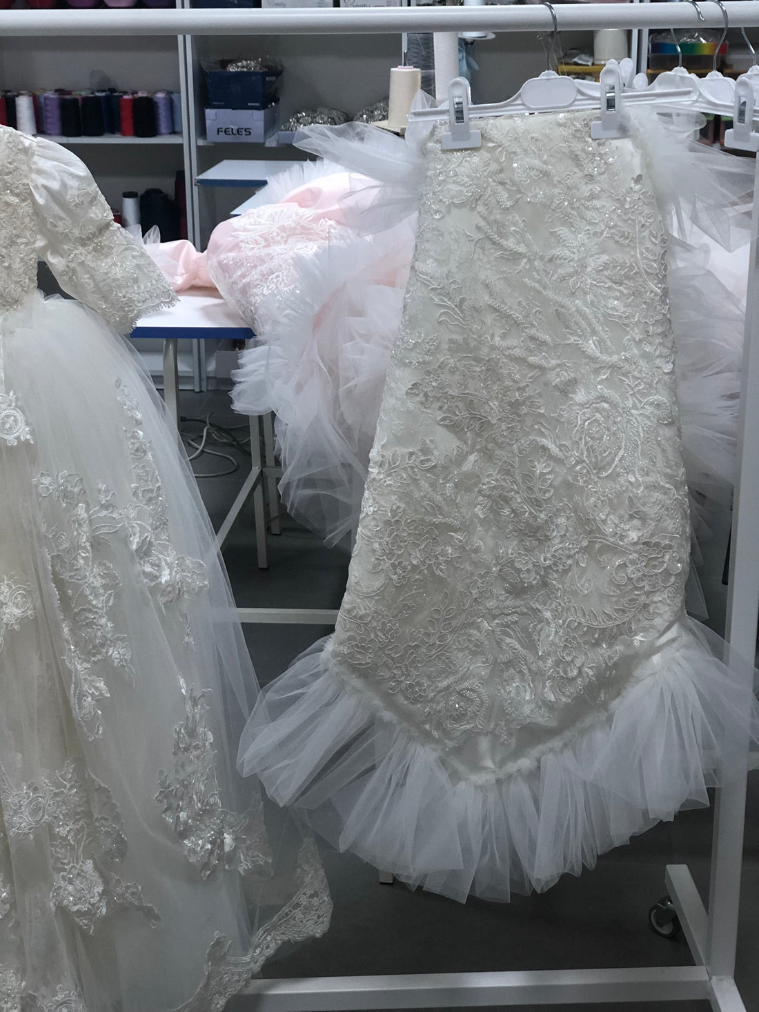 France Lace Fabric Baptism Gown Blankent And Bonnet Set