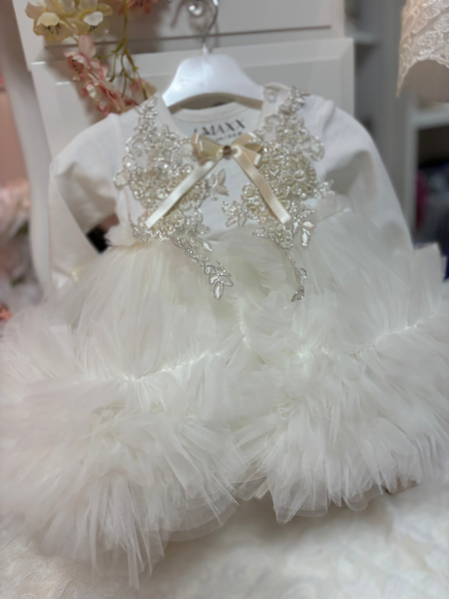 Cream Baby Short Dress