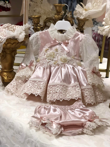 Light Pink Velvet Mini Dress Bonnet  And Sorts