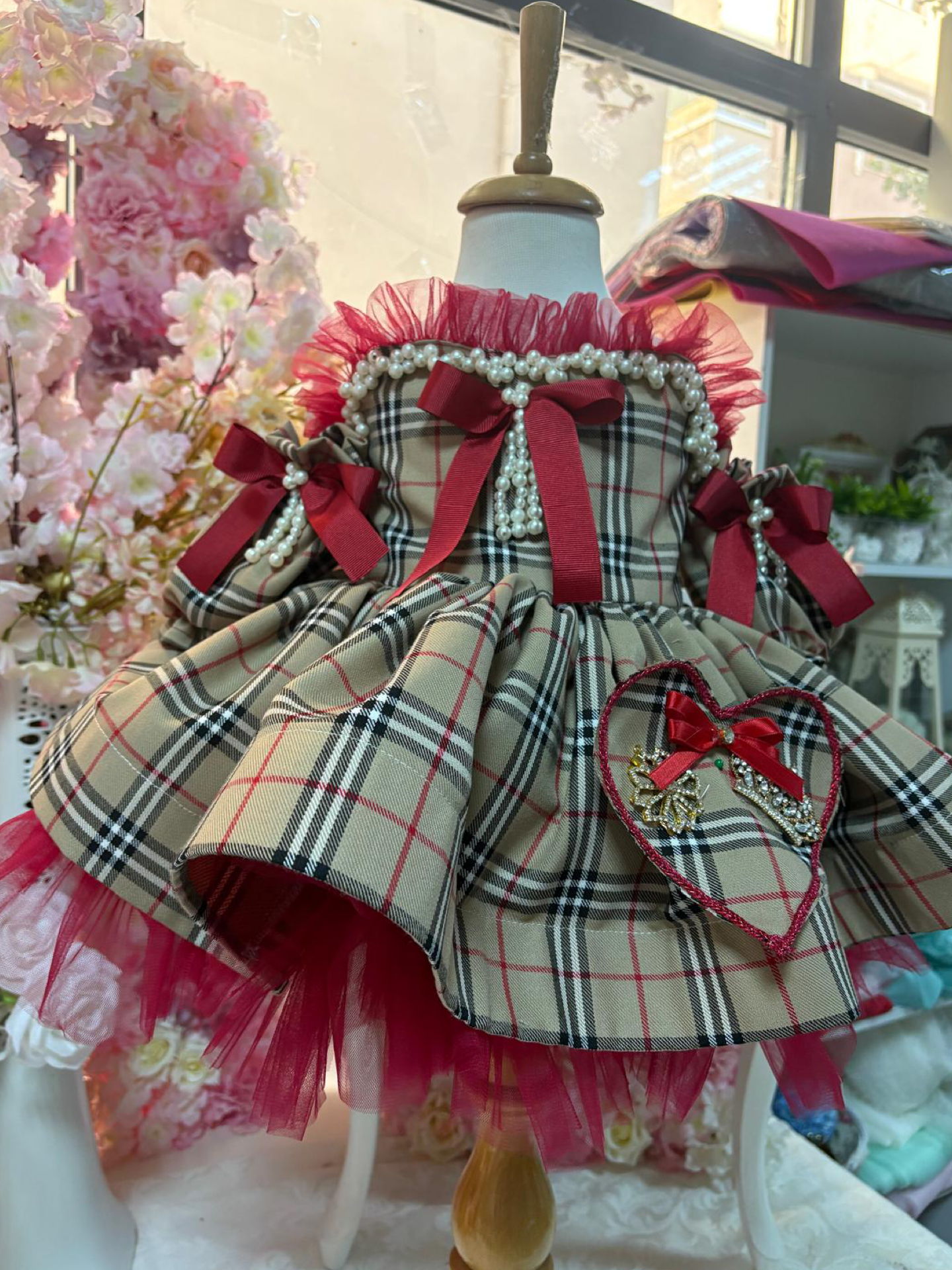 Plain Fabric Red Holiday Amazing Pearl Dresses