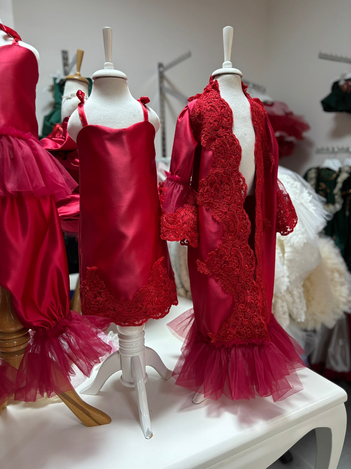 red holiday robe set