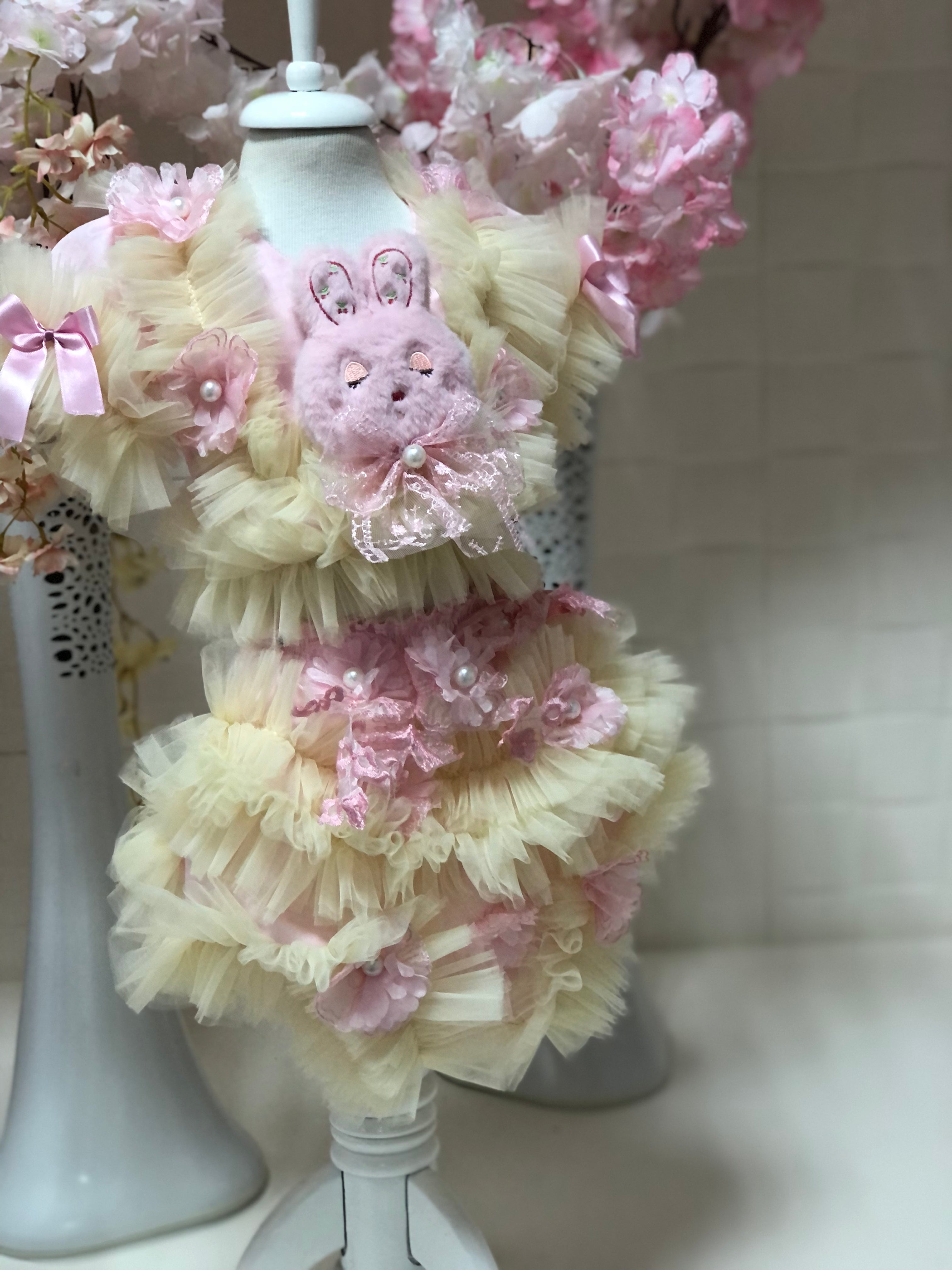 Yellow Puffy Easter Bunny Baby Girl Shorts And Blouse Size 3month to 3 year