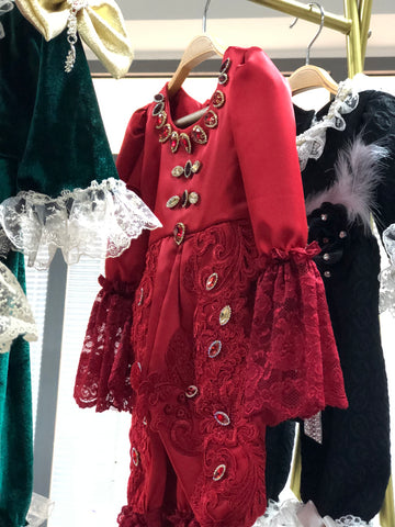 Red Satin Baby Jumpsuit