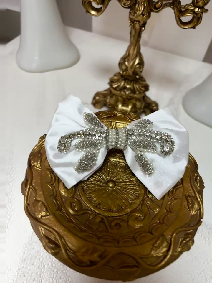 white rhinestone bow