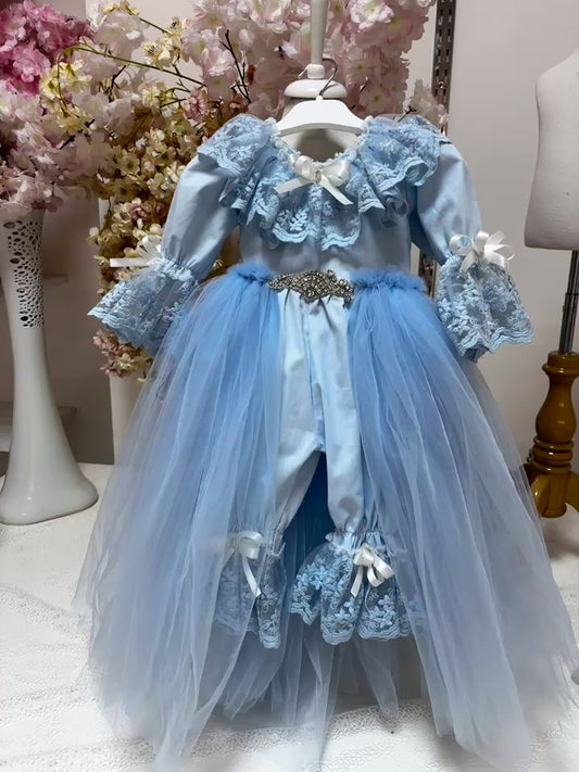 blue baby jumpsuit gown